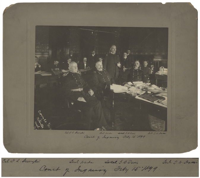 Large 9.5'' x 7.5'' Photograph From 1899 Documenting the Military Court of Inquiry Convened to Investigate the ''Embalmed Beef'' Scandal, Exposing the Chicago Meatpacking Industry